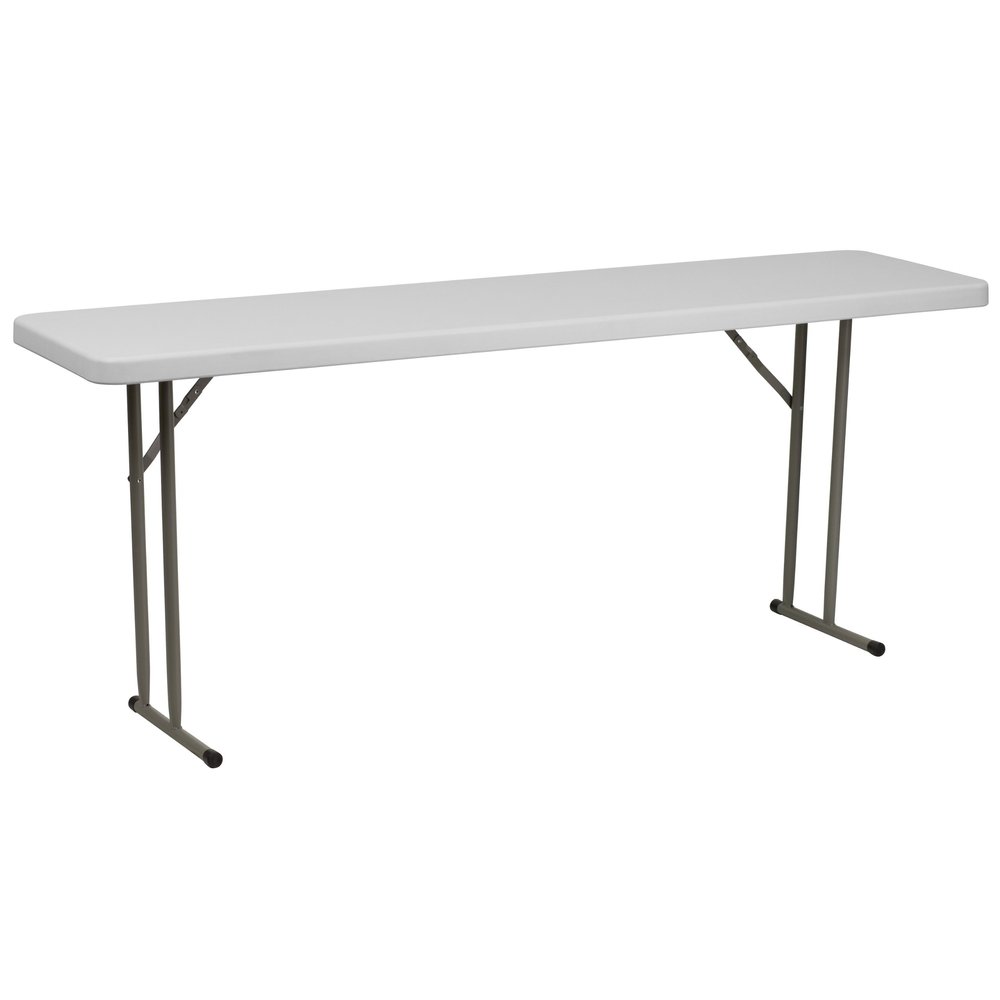Flash Furniture Kathryn 5 Pack 6-Foot Rectangle Granite White Plastic Folding Training/Seminar Table