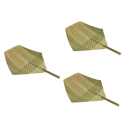 ARTIBETTER 3pcs Weaving Fan Lightweight Cooling Handheld Accessory for Outdoor Parties and Beach Use Elegant Design for Elderly Relaxation