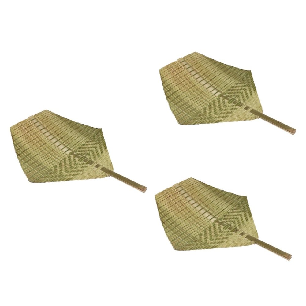 ARTIBETTER 3pcs Weaving Fan Lightweight Cooling Handheld Accessory for Outdoor Parties and Beach Use Elegant Design for Elderly Relaxation
