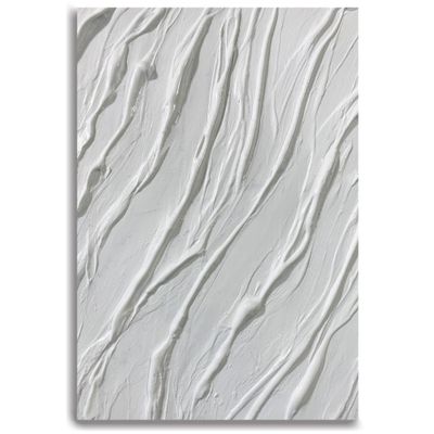 Abstract Painting Original Canvas Wall Art for Living Room White Textured Contemporary Decor (36 x 48 Inches Ready to hang)