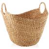 Casafield Large Laundry Boat Basket with Handles - Natural, Woven Water Hyacinth Multipurpose Storage Organizer for Throw Blankets, Bathroom, Bedroom, Living Room view 1