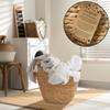 Casafield Large Laundry Boat Basket with Handles - Natural, Woven Water Hyacinth Multipurpose Storage Organizer for Throw Blankets, Bathroom, Bedroom, Living Room view 2