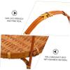 Bamboo Snack Stand Woven Hamper Veggie Tray Woven Storage Seagrass Rattan Basket Willow Basket Serving Tray Bamboo Weaving Light Brown with Handle Food view 3