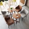 AYARNA Matte Leather Dining Chairs Set of 4 Metal Iron Legs Kitchen Reception Chair Counter Lounge Leisure Armchair(Khaki) view 2