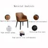 AYARNA Matte Leather Dining Chairs Set of 4 Metal Iron Legs Kitchen Reception Chair Counter Lounge Leisure Armchair(Khaki) view 4