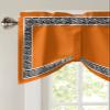 ALAGEO Tie Up Valances Geometric Greek Key Design Curtain Valance for Kitchen Living Room Orange Window Curtain Treatment Adjustable Tie-up Shade Valance 42x18 Inch Rod Pocket 1 Panel view 3