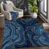 Navy Gold Marble Striped Modern Abstract Area Rug for Living Room Bedroom Lux Art Decor Aesthetic Carpet Under Dining Table Beside Chair Office Kitchen Patio Rug 4x6 view 1