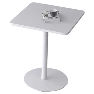 White Square End Table, Rock Top and Metal Frame Legs, Modern Small Sofa Bedside Table for Office Living Room, Hallway, Entryway (Size : 50x50x72cm(LxDxH))