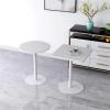 White Square End Table, Rock Top and Metal Frame Legs, Modern Small Sofa Bedside Table for Office Living Room, Hallway, Entryway (Size : 50x50x72cm(LxDxH)) view 4