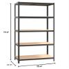 5-Layer,garage storage shelves Basement Shelves shed shelves industrial shelves heavy duty shelves Suitable for bar, dining room, kitchen, living room Heavy-duty Shelf Gray Steel&Engineered Wood view 2