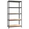 5-Layer,garage storage shelves Basement Shelves shed shelves industrial shelves heavy duty shelves Suitable for bar, dining room, kitchen, living room Heavy-duty Shelf Gray Steel&Engineered Wood view 3