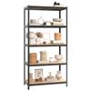 5-Layer,garage storage shelves Basement Shelves shed shelves industrial shelves heavy duty shelves Suitable for bar, dining room, kitchen, living room Heavy-duty Shelf Gray Steel&Engineered Wood view 4