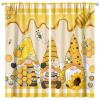 SENQIAN Spring Gnome Bee Curtains Cartoon Yellow Flower Honey Art Printed Rod Pocket Blackout Window Drapes for Bedroom Living Room Kitchen Cafe Decor W42xL84in 2 Panels view 1
