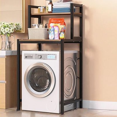 Bathroom Storage Organizer Shelf, Thick Board, Thickened Steel Pipe, Non-slip Foot Design, Multi-layer Free-standing Shelf, Used in Toilet, Laundry Room, Balcony ( Color : A , Size : 2 LAYER_ROLLER )