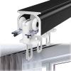Aluminium Curtain Track Set Ceiling Curtain Track Rail Curtain Track Runner Rail Ceiling Mounted Metal Shower Curtain Track Rail Curtain Track Ceiling Mounted Straight Ceiling Track Set ( Color : Blac view 1