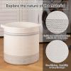 OIAHOMY 80L Laundry Basket, Laundry Hamper, Cotton Rope Storage Basket with Handles, Decorative Woven Basket for Living Room,Storage Baskets for Clothes, Blankets, and Toys -20''18'', White&Gray view 3
