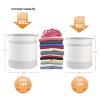 OIAHOMY 80L Laundry Basket, Laundry Hamper, Cotton Rope Storage Basket with Handles, Decorative Woven Basket for Living Room,Storage Baskets for Clothes, Blankets, and Toys -20''18'', White&Gray view 4