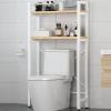 Over The Toilet Shelf Organizer for Bathroom Free Standing, Bold Square Tube, Strong Load-bearing Capacity, Save Space, Easy to Assemble, Various Styles Are Available ( Color : White-yellow wood grain view 1