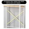 Over The Toilet Shelf Organizer for Bathroom Free Standing, Bold Square Tube, Strong Load-bearing Capacity, Save Space, Easy to Assemble, Various Styles Are Available ( Color : White-yellow wood grain view 3