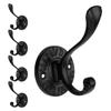 5pcs Black Coat Hooks Wall Mounted Coat Hooks Farmhouse Matte Black Wall Hooks with Screws Metal Matte Black Towel Hooks for Bathrooms Entryway Hooks for Hanging Coats, Keys, Hats, Scarves, Robe, Bags view 1