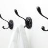 5pcs Black Coat Hooks Wall Mounted Coat Hooks Farmhouse Matte Black Wall Hooks with Screws Metal Matte Black Towel Hooks for Bathrooms Entryway Hooks for Hanging Coats, Keys, Hats, Scarves, Robe, Bags view 2