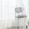 AZIMUZIXI Geometric Embroidered Sheer Voile Curtains with Scalloped Bottom Design,Polka Dot Decorative Floral Sheer Window Treatment Set of 2 Curtain Panels,Each Curtain 63 Inch Long,54 Inch Wide view 1