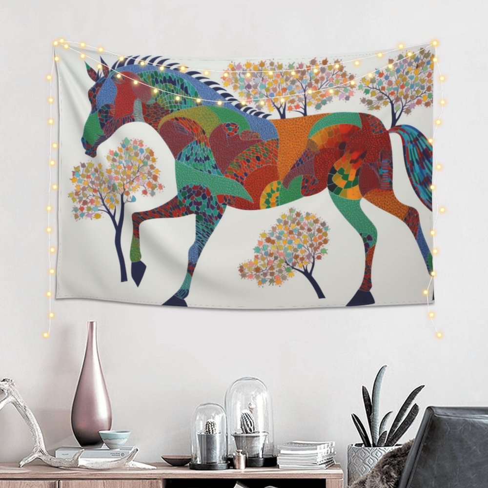 Baxozud horse Tapestry Psychedelic Tapestry Wall hanging Bedding Tapestry