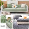 HGTRH Couch Covers for 3 Cushion Couch Sofa Sectional, Sofa Slipcovers Thick Milk Velvet, Comfortable Skin- Friendly Sofa Covers with Non Slip Bottom, No Fading No Shedding view 2