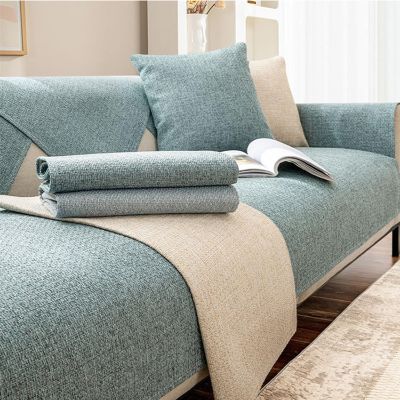 HGTRH Sofa Covers Waterproof and Washable L Shape, Non Slip Waterproof Couch Covers for Pets, Wrinkle Resistant Cotton and Linen Sofa Slipcovers for Sectionals Universal