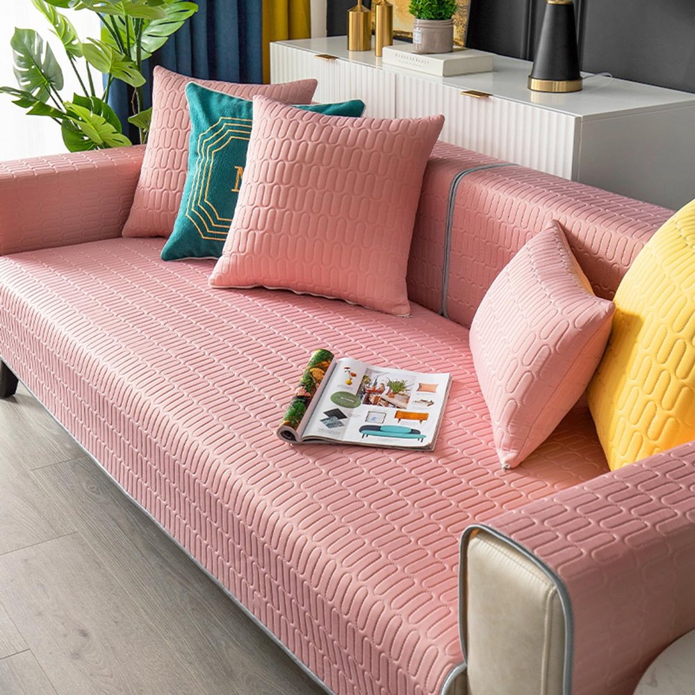 HGTRH Thick Couch Covers for 1 2 3 4 Seater, Sectional Sofa L Shape, Sofa Covers Durable Three-Layer, Cool Ice Latex Sofa Slipcovers Not Stuffy, Washable and Non Slip Couch Slipcover
