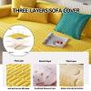 HGTRH Thick Couch Covers for 1 2 3 4 Seater, Sectional Sofa L Shape, Sofa Covers Durable Three-Layer, Cool Ice Latex Sofa Slipcovers Not Stuffy, Washable and Non Slip Couch Slipcover view 2