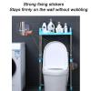 Bathroom Organizer, over Toilet Shelf Storage Cabinet, Adjustable Swivel Feet, Thickened PP And Stainless Steel Material, Easy to Assemble, Multifunctional Freestanding Storage Rack ( Color : Blue , S view 3