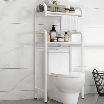 Over The Toilet Shelf Organizer for Bathroom Free Standing, Healthy and Environmentally Friendly Panels, Plastic Non-slip Feet, Save Space and Easy to Install ( Color : White , Size : WHITE_2 LAYER-B