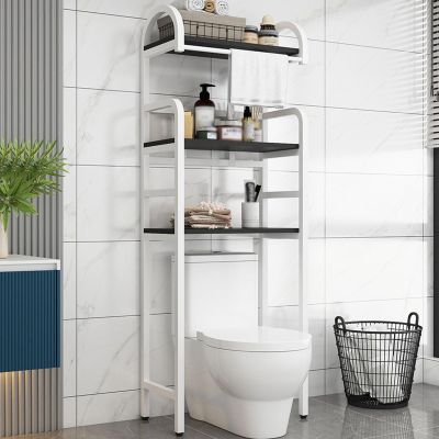 Over The Toilet Shelf Organizer for Bathroom Free Standing, Healthy and Environmentally Friendly Panels, Plastic Non-slip Feet, Save Space and Easy to Install ( Color : Black , Size : WHITE_3 LAYER-B