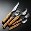 Bamboo Flatware Set, 80 Piece Bamboo Silverware Set for 16, Natural Bamboo Handle Cutlery Utensils, Hand Crafted Bamboo Dinnerware Tableware Set, Mirror Finished (80-Piece for 16) view 2