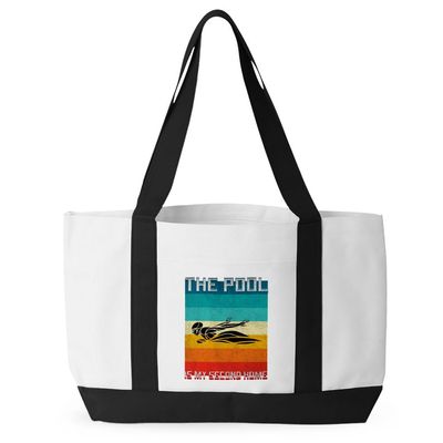 Swimming Design Cruiser Tote Bag - Quote Shopping Bag - Cool Design Tote Bag - White Black