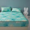 FCLDESHOP Breathable Mattress Pad Cover,Summer Thickened Ice Silk Latex Fitted Sheet, Anime Printed Non-Slip Mattress Topper Bed Cover Queen Bed Cover,Leaves,180 * 200cm (71 X 79inch) view 1