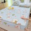 FCLDESHOP Fitted Deep Pocket Sheet,Cartoon Print Thickened Latex Mattress Topper, Bedroom Guest Room Homestay Non-Slip Bedding Sheets Pillowcase,Dog,150 * 200cm (3pcs) view 1