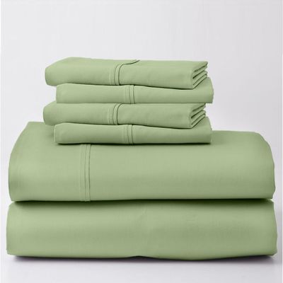 EXTRA 28" DEEP POCKET, Real 800-Thread-Count, 100% Egyptian Cotton, 6 PC Sheet Set [1 Fitted, 1 Flat, 4 Pillowcases] |Short Queen Size, Sage Color| 800TC Egypt Long Staple Cotton, Soft Silky Sateen