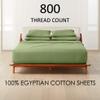 EXTRA 28" DEEP POCKET, Real 800-Thread-Count, 100% Egyptian Cotton, 6 PC Sheet Set [1 Fitted, 1 Flat, 4 Pillowcases] |Short Queen Size, Sage Color| 800TC Egypt Long Staple Cotton, Soft Silky Sateen view 2
