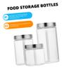 Cabilock 3pcs Multi-functional Transparent Glass Storage Jars with Stainless Steel Lid for Kitchen Organization Airtight Grain Containers view 3