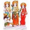 jewellary hub Ram Darbar Multicoloured Marble Dust Idol |Handicraft Multicoloured Murti Figurine for Pooja Home Temple Dcor | Ram Sita Laxman Hanuman Statue Spiritual Puja Vastu (Antique 9 Inches) view 1