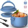 Aotto Electric Lunch Box, 32 oz Portable Food Warmer Heater, Lunch Warmer Portable for Work/Office/Car/Travel 12V/24V/110V 3-in-1, Warming Soup & Meal, Spill-Free, Men & Women's Gifts, Blue view 1