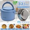 Aotto Electric Lunch Box, 32 oz Portable Food Warmer Heater, Lunch Warmer Portable for Work/Office/Car/Travel 12V/24V/110V 3-in-1, Warming Soup & Meal, Spill-Free, Men & Women's Gifts, Blue view 3