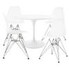 Aron Living Tower Set of Four Dining Chairs, White and Rose 48" Round Fiberglass Dining Table view 1