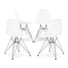 Aron Living Tower Set of Four Dining Chairs, White and Rose 48" Round Fiberglass Dining Table view 2