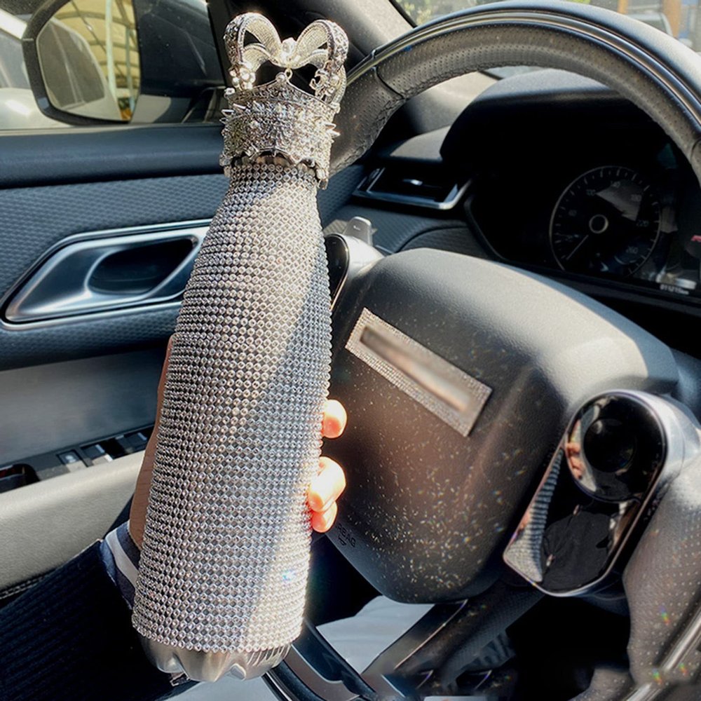 Bling Rhinestone Water Bottle Shinning Vacuum Flask Stainless Steel Travel Diamond Flask Vacuum Bottle with Gift Box for Christmas Valentine's Day Birthday Gift,Silver