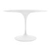 Aron Living Brook Set of Four White Dining Chairs and Rose 48" Round Fiberglass Dining Table view 4