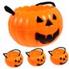 Alasum 4pcs Detachable Pumpkin Bucket Portable Lantern Round Plastic Tub Plastic Candy Bags Pumpkins Basket Orange Pumpkin Bucket Halloween Goodie Box Snack Storage Buckets Tote Bag view 1