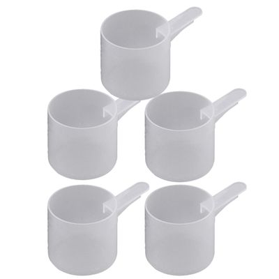60 mL Plastic Measuring Packaging Scoop (= 60 cc/ = 4 tablespoon/ = 2 fl oz), Short Handle - to Measure and Dispense Spices, Granules, Powders, for Seeds Packing made in USA (5)
